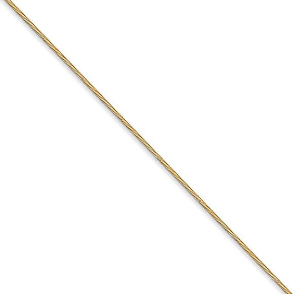 0.8mm 14k Yellow Gold D/C Octagonal Snake Chain Necklace 20 Inch